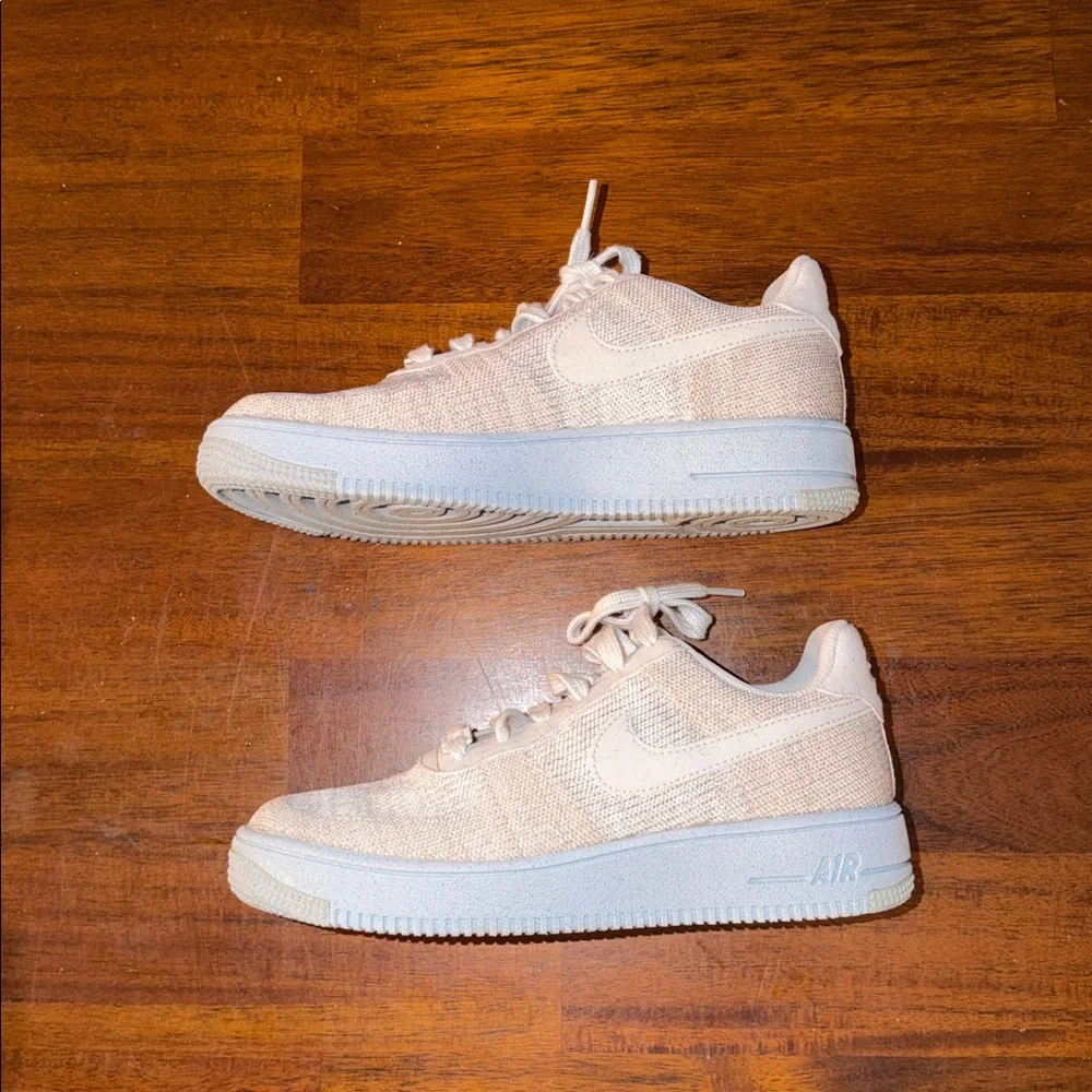 Nike youth 6.5Y White Nike Air Force 1 Crater Flyknit Shoes DH3375 101